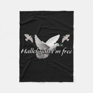 Hallelujah Ik ben Vrije Sticker Fleece Deken