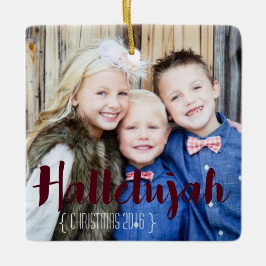 Hallelujah Kerst Foto Ornament (Voorkant)