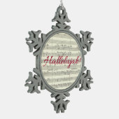 Hallelujah kerstversiering tin sneeuwvlok ornament (Links)