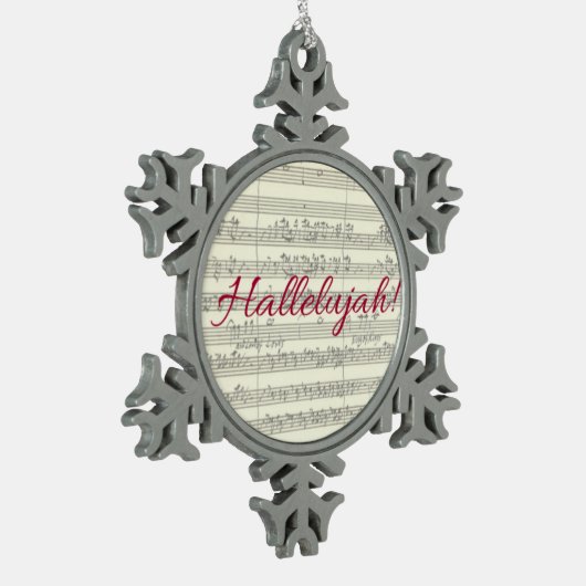Hallelujah kerstversiering tin sneeuwvlok ornament (Links)
