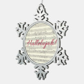 Hallelujah kerstversiering tin sneeuwvlok ornament (Rechts)