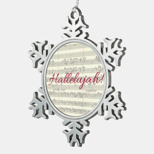 Hallelujah kerstversiering tin sneeuwvlok ornament (Rechts)