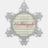 Hallelujah kerstversiering tin sneeuwvlok ornament (Voorkant)