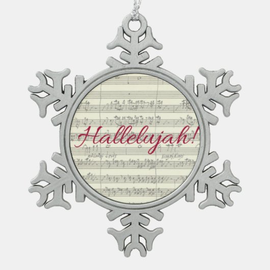 Hallelujah kerstversiering tin sneeuwvlok ornament (Voorkant)