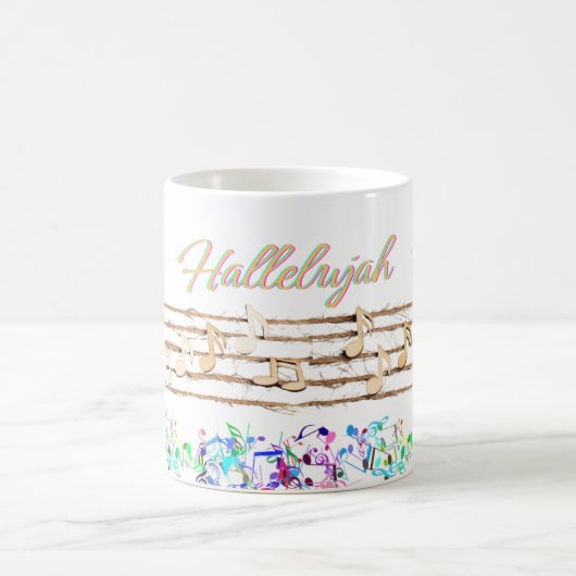 "Hallelujah loven de Heer" Muziek Note Design Mok (Center)