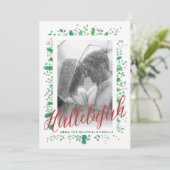 Hallelujah met Kerstmis De Groenen Feestdagenkaart (Staand voorkant)