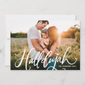 Hallelujah Modern Calligraphy Foto Kerstmis Feestdagenkaart (Voorkant)