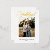 Hallelujah Religieus Kerstfeest Folie Feestdagen Briefkaart (Voorkant / Achterkant)