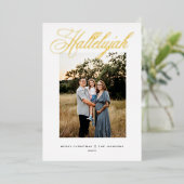 Hallelujah Religieus Kerstfeest Folie Feestdagenkaart (Staand Voorkant)