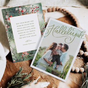 Hallelujah Watercolor Hulst Familie Kerstkaart