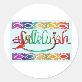 hallelujahFISH.jpg Ronde Sticker