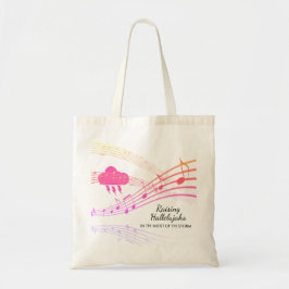 HALLELUJAHS IN DE STORM AANGEPASTE PINK TOTE BAG