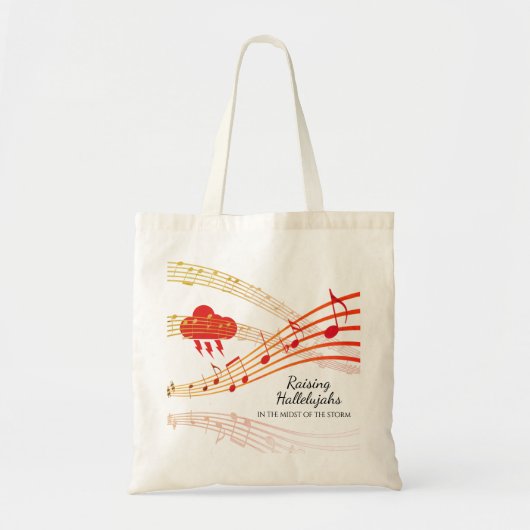 HALLELUJAHS IN HET STORM AANGEPASTE ROOD TOTE BAG (Voorkant)