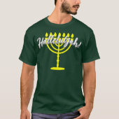 HalleluYah Hebrew Menorah Torah YHWH T-shirt (Voorkant)