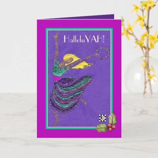 HalleluYAH Kerstdanseres Kaart (Gele Bloem)