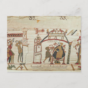 Halley's Comet en Harold Receiving Bad News Briefkaart