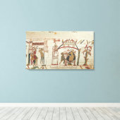 Halley's Comet en Harold Receiving Bad News Canvas Afdruk (Insitu (Houten vloer))