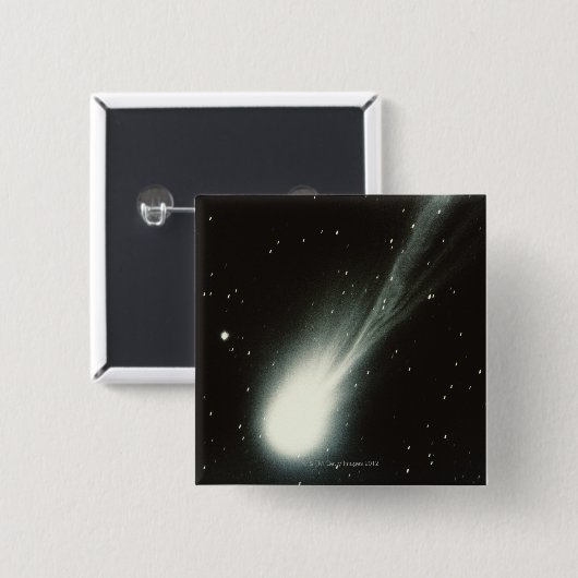 Halleys Comet Vierkante Button 5,1 Cm (Voorkant /achterkant)