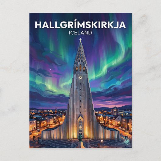Hallgrímskirkja IJsland Briefkaart (Voorkant)