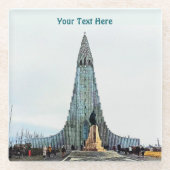 Hallgrímskirkja, Reykjavik Glazen Onderzetter (Voorkant)