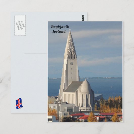 Hallgrímskirkja, Reykjavik, IJsland Briefkaart (Voorkant / Achterkant)