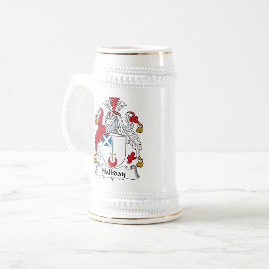Halliday Family Crest Bierpul (Voorkant links)