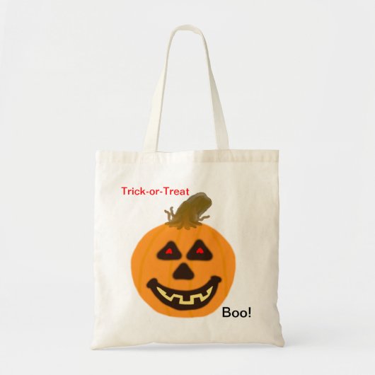 Hallloween Sinaasappel Jack-o-Lantern Tote Bag (Voorkant)