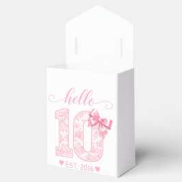 Hallo 10 Verjaardag | Roze Hallo 10 Aangepast Jaar Bedankdoosjes