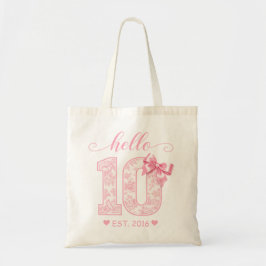 Hallo 10 Verjaardag | Roze Hallo 10 Aangepast Jaar Tote Bag
