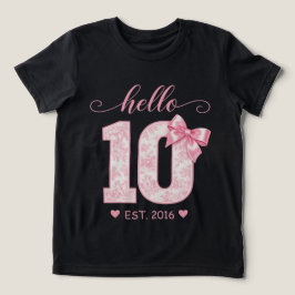 Hallo 10 Verjaardag | Roze Hallo 10 Aangepast Jaar Tri-Blend Shirt