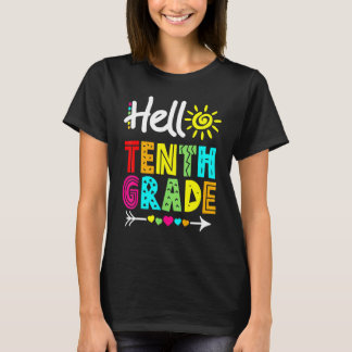 hallo 10e klas Fun Terug naar schoolleraar T-shirt