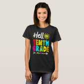 hallo 10e klas Fun Terug naar schoolleraar T-shirt (Voorkant volledig)