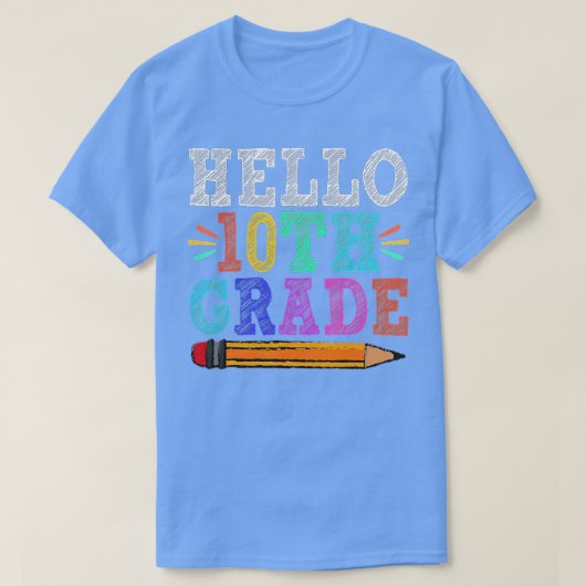 hallo 10e klas leraar grappigheid terug naar schoo t-shirt (Design voorkant)