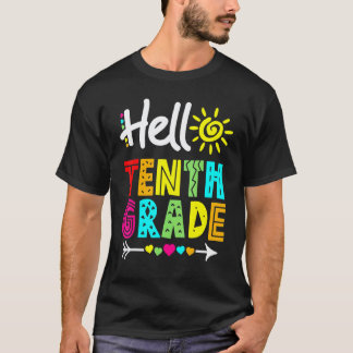 Hallo 10e Tiende Klas Leuk Terug naar School Leraa T-shirt