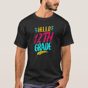 Hallo 12e klas eerste schooldag docent terug t-shirt