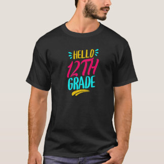 Hallo 12e klas eerste schooldag leraar terug naar  t-shirt