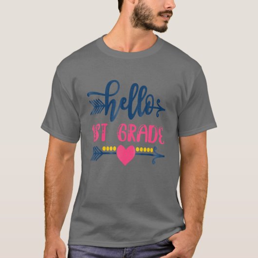 hallo 1e graad leraar Kind terug naar school gift T-shirt (Voorkant)