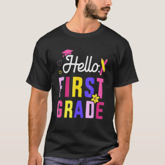 Hallo 1e klas eerste terug naar school leerling on t-shirt