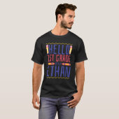 Hallo 1e klas Ik ben Ethan First Grade Boys T-shirt (Voorkant volledig)