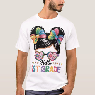 Hallo 1e klas rommelig broodje terug naar school t-shirt