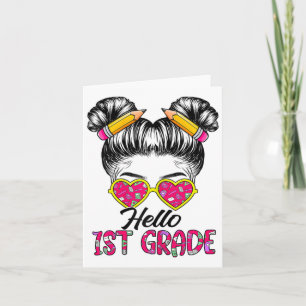 Hallo 1e klas rommelige Bun meisjes CK naar school Kaart