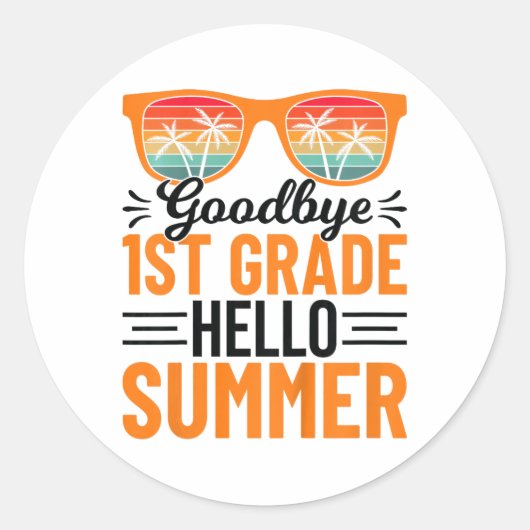 hallo 1e klas ronde sticker (Voorkant)