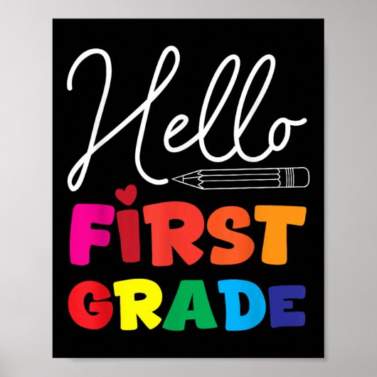 Hallo · 1e klas schooljaar 1e klas kinderen K Poster (Voorkant)