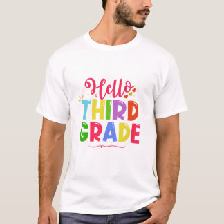 Hallo 1e klas terug naar school 1e schooldag t-shirt