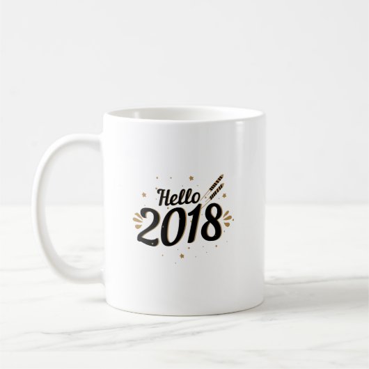 hallo 2018 Nieuwe jaren Koffiemok (Links)