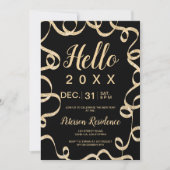 Hallo 2020 gouden glitter feestelijke lint nieuwja kaart (Voorkant)