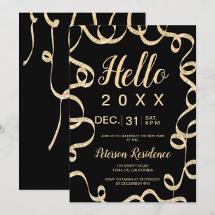 Hallo 2020 gouden glitter feestelijke lint nieuwja kaart