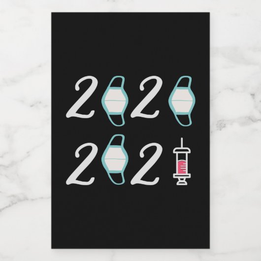 hallo 2021 Afscheid 2020 - Het is eindelijk voorbi Voedselcontainer Etiket (Enkel label)