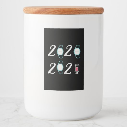 hallo 2021 Afscheid 2020 - Het is eindelijk voorbi Voedselcontainer Etiket (Voorkant)