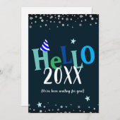 Hallo 2021 Grappig nieuwjaar Feestdagenkaart (Voorkant / Achterkant)